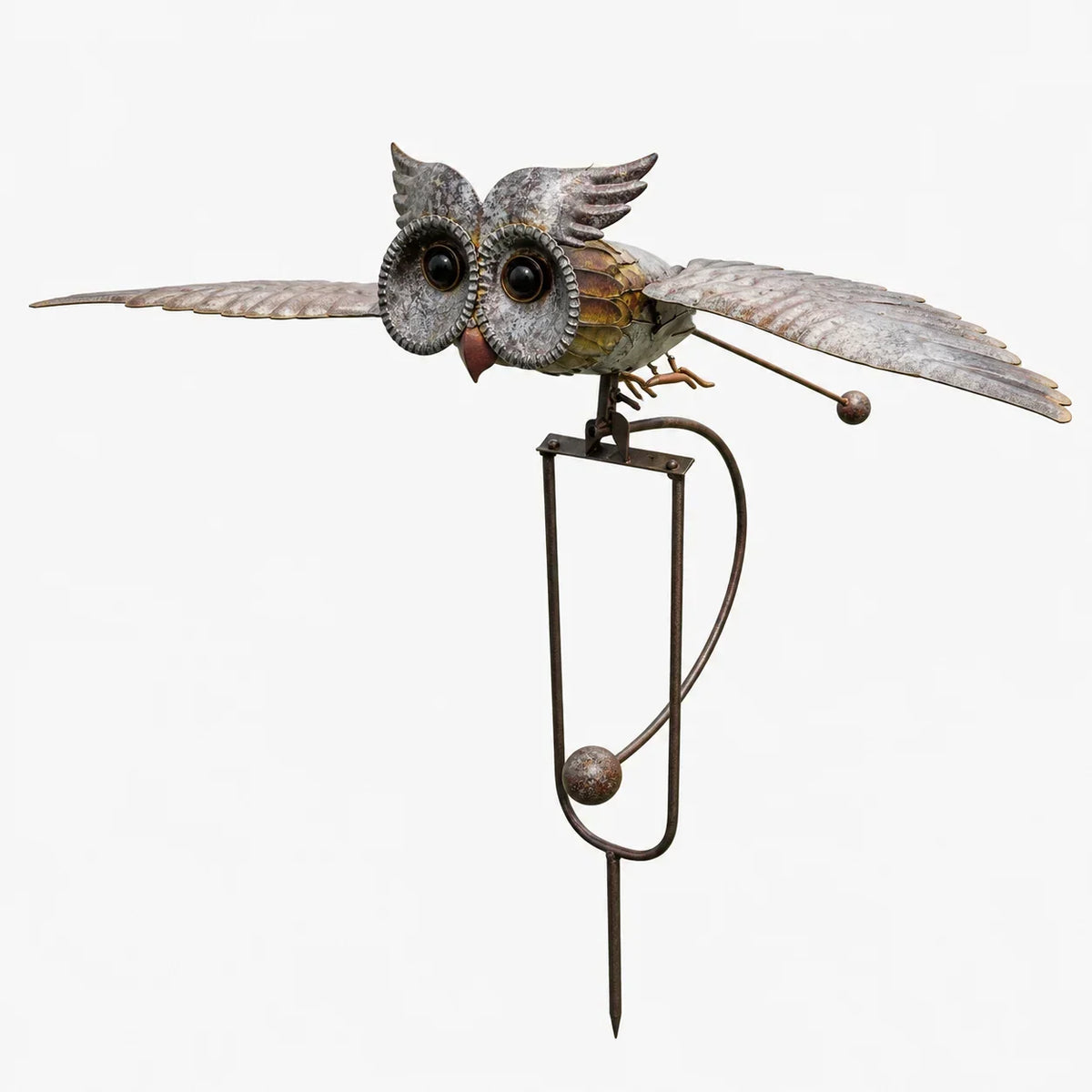 Decorazione da giardino a forma di uccello | Ali battenti e picchetto da terra