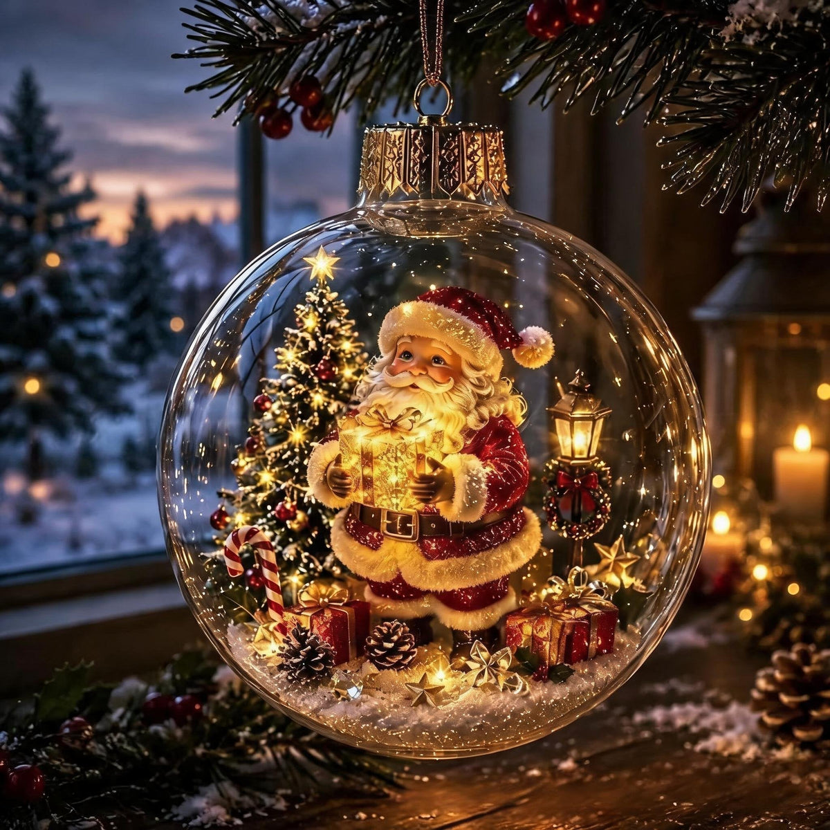Decorazione natalizia luminosa mini villaggio invernale per la casa