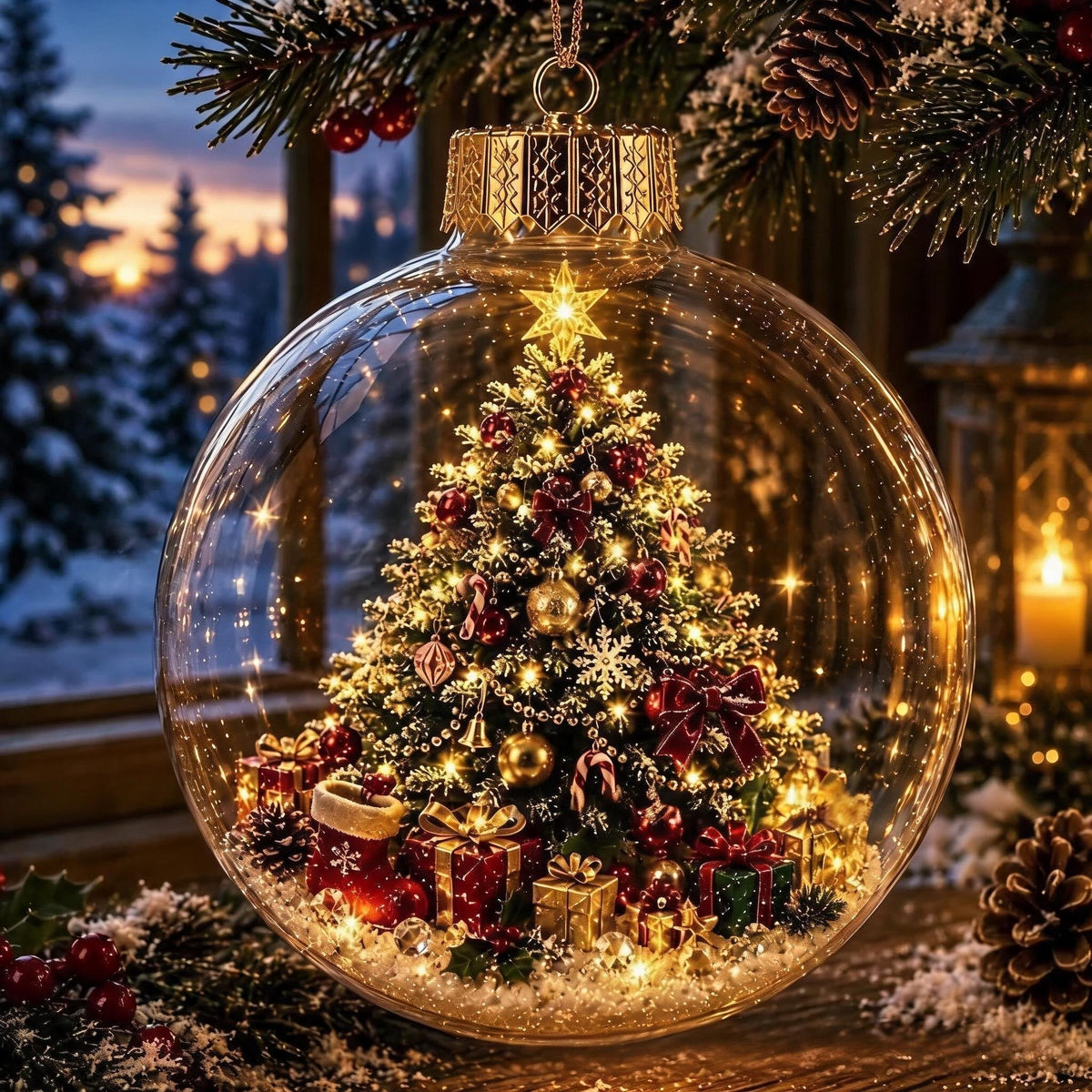 Decorazione natalizia luminosa mini villaggio invernale per la casa