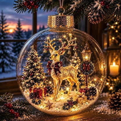 Decorazione natalizia luminosa mini villaggio invernale per la casa