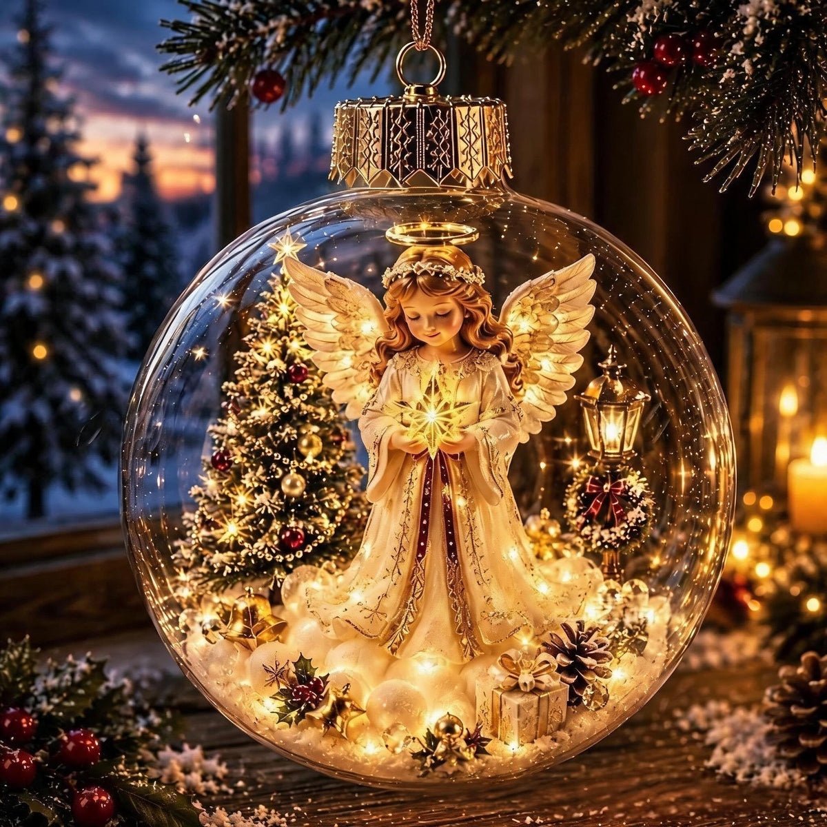Decorazione natalizia luminosa mini villaggio invernale per la casa