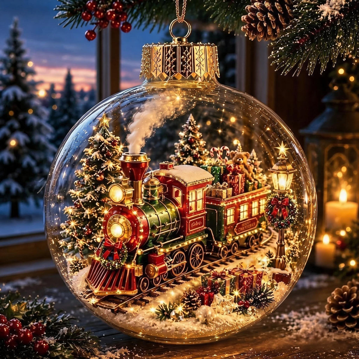 Decorazione natalizia luminosa mini villaggio invernale per la casa