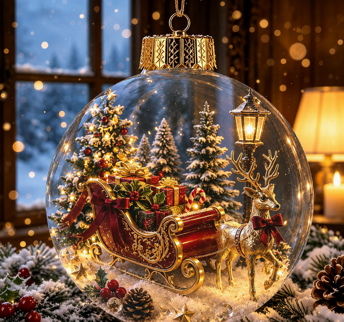 Decorazione natalizia luminosa mini villaggio invernale per la casa