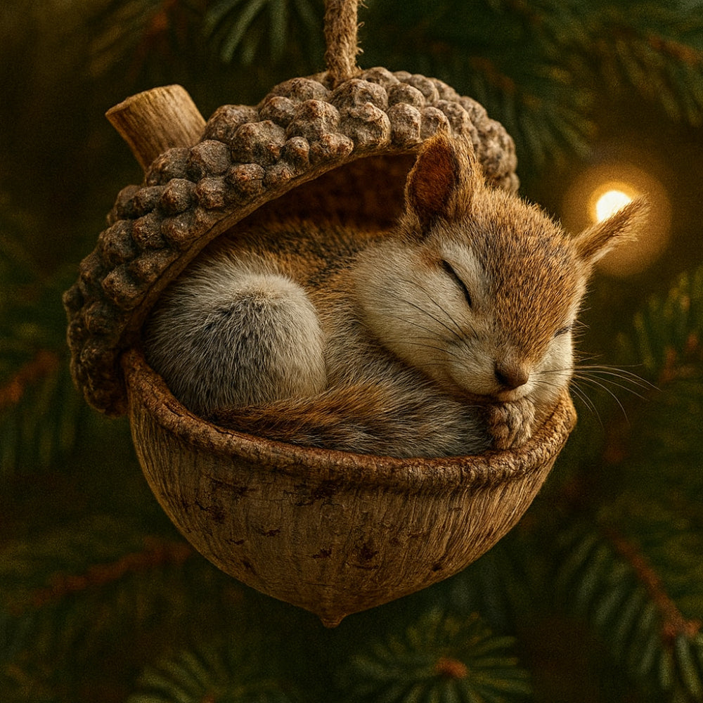 Decorazioni Natalizie Animali del Bosco in Ghianda per Albero