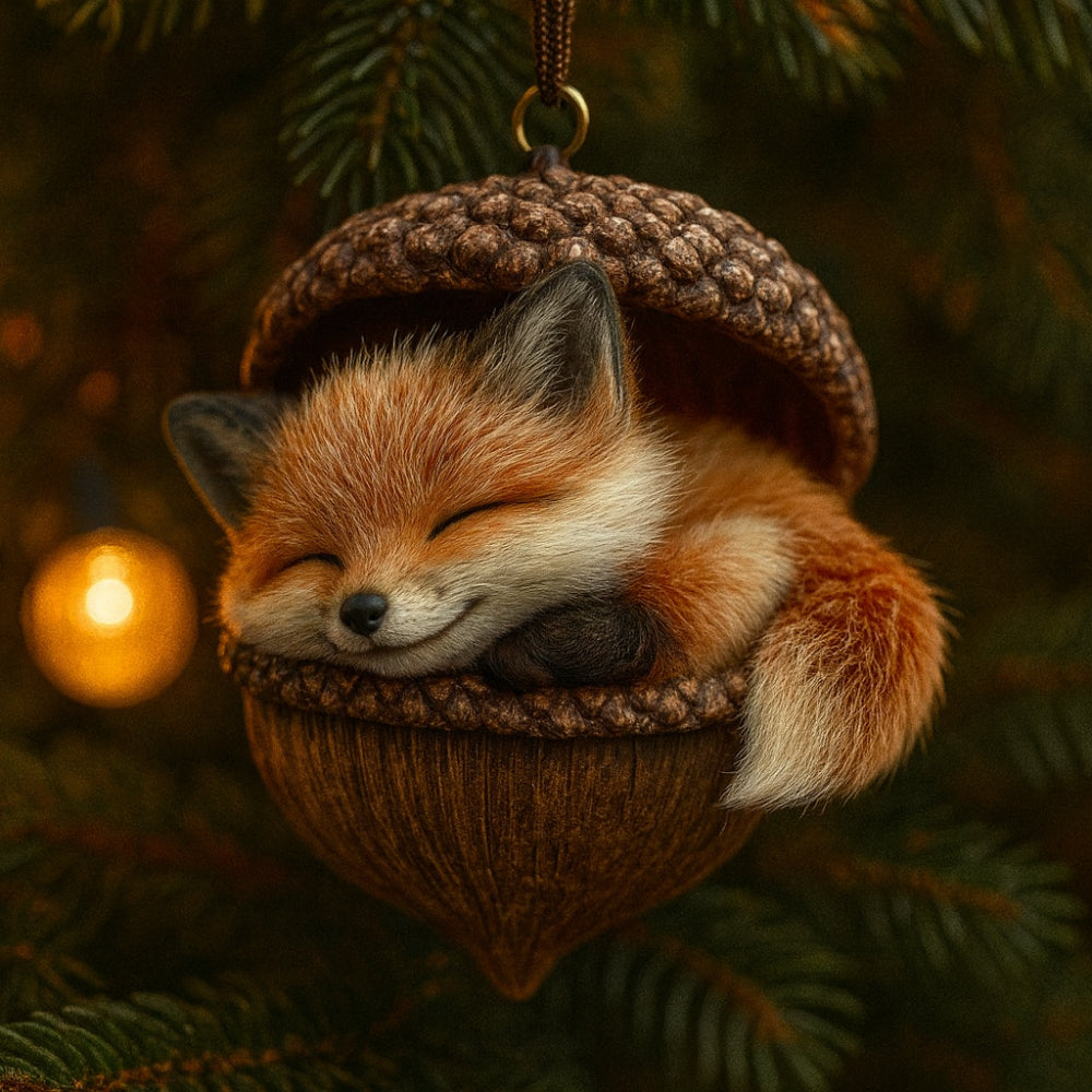 Decorazioni Natalizie Animali del Bosco in Ghianda per Albero