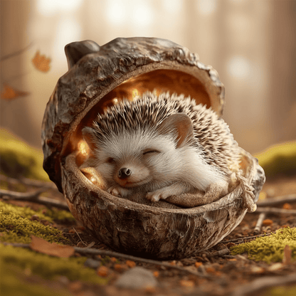 Decorazioni natalizie fatte a mano con ghianda e animali del bosco