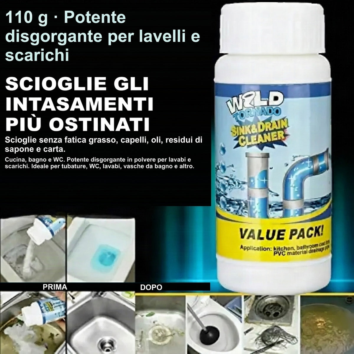 Disgorgante potente per sturare tubature e scarichi