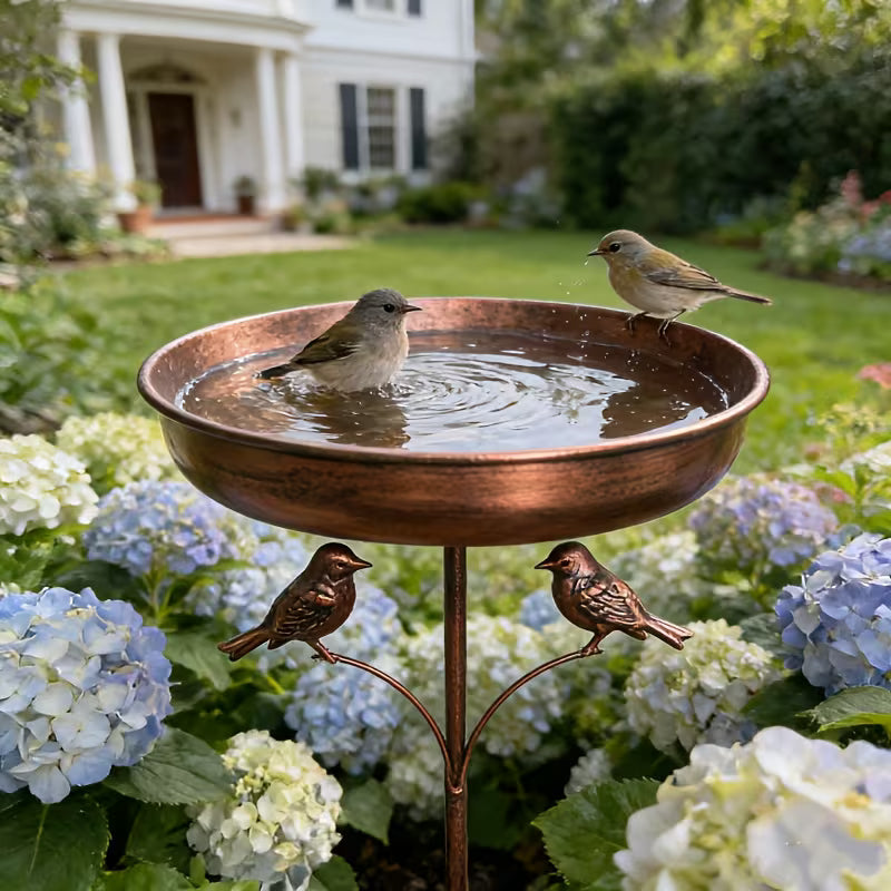 Elegante abbeveratoio per uccelli da giardino con supporto regolabile