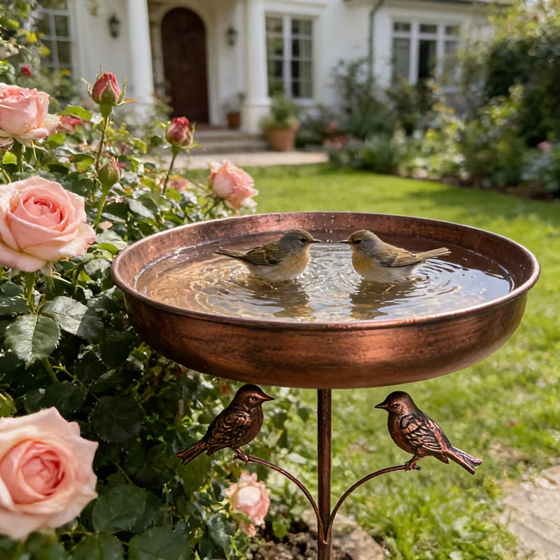Elegante abbeveratoio per uccelli da giardino con supporto regolabile