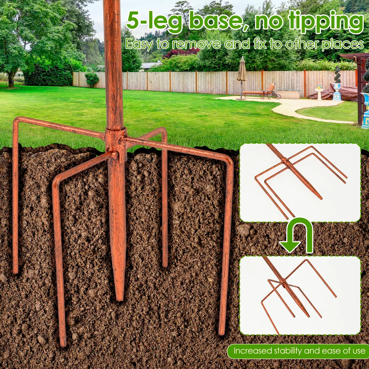 Elegante abbeveratoio per uccelli da giardino con supporto regolabile