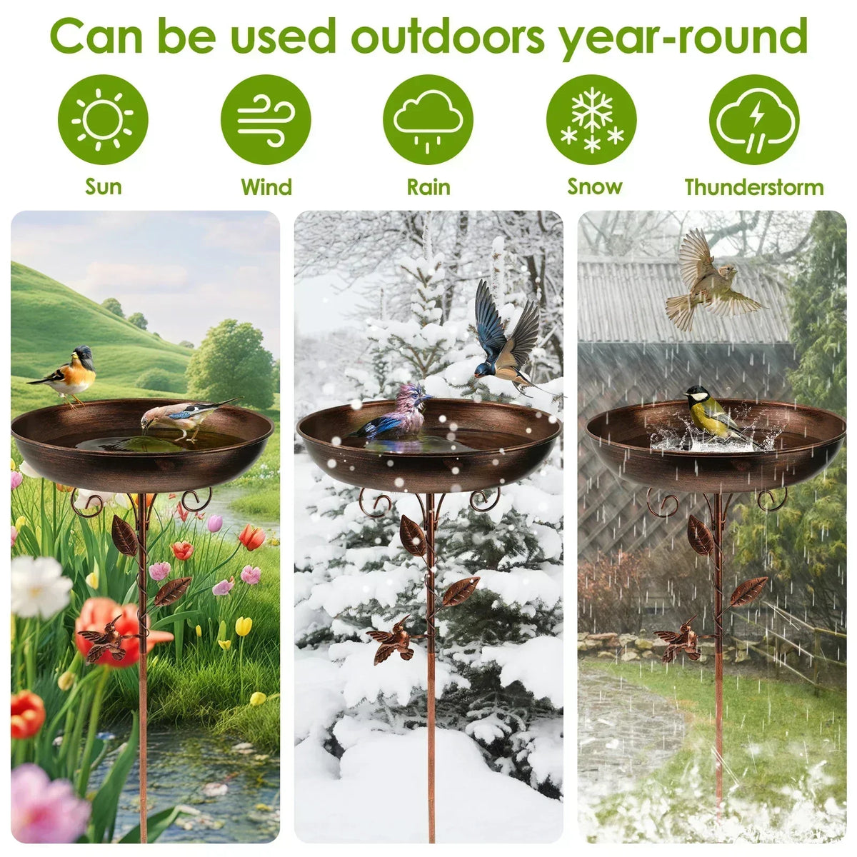 Elegante abbeveratoio per uccelli da giardino con supporto regolabile