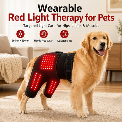 Fascia indossabile per terapia a luce rossa per cani, per la parte bassa della schiena e delle zampe posteriori/anche