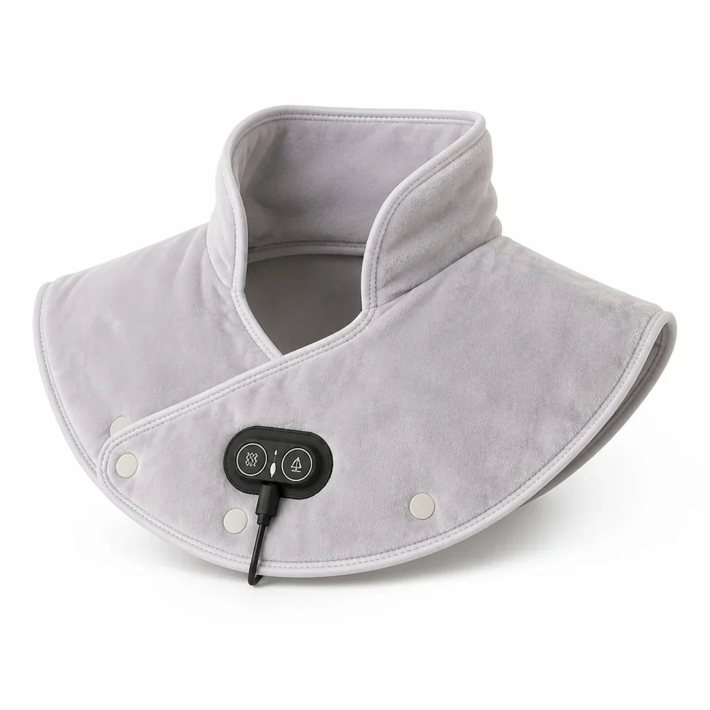 Fascia riscaldante vibrante USB per collo e spalle (3 livelli di calore)
