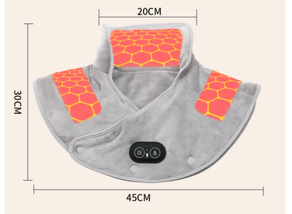 Fascia riscaldante vibrante USB per collo e spalle (3 livelli di calore)