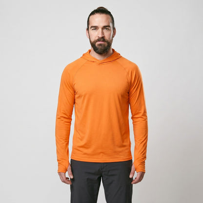 Felpa con cappuccio solare UPF 50+ da uomo – Top UV leggero ad asciugatura rapida per trekking e pesca con passanti per 