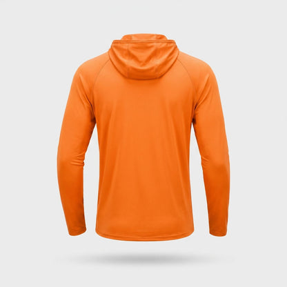 Felpa con cappuccio solare UPF 50+ da uomo – Top UV leggero ad asciugatura rapida per trekking e pesca con passanti per 