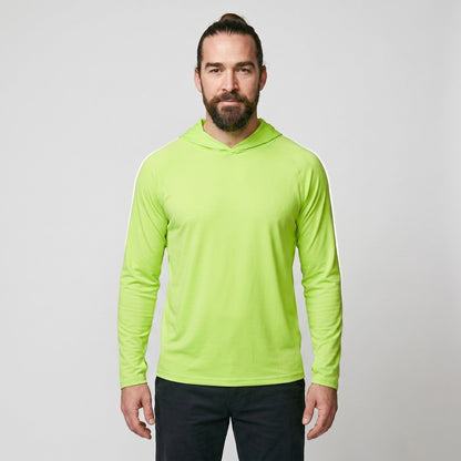 Felpa con cappuccio solare UPF 50+ da uomo – Top UV leggero ad asciugatura rapida per trekking e pesca con passanti per 
