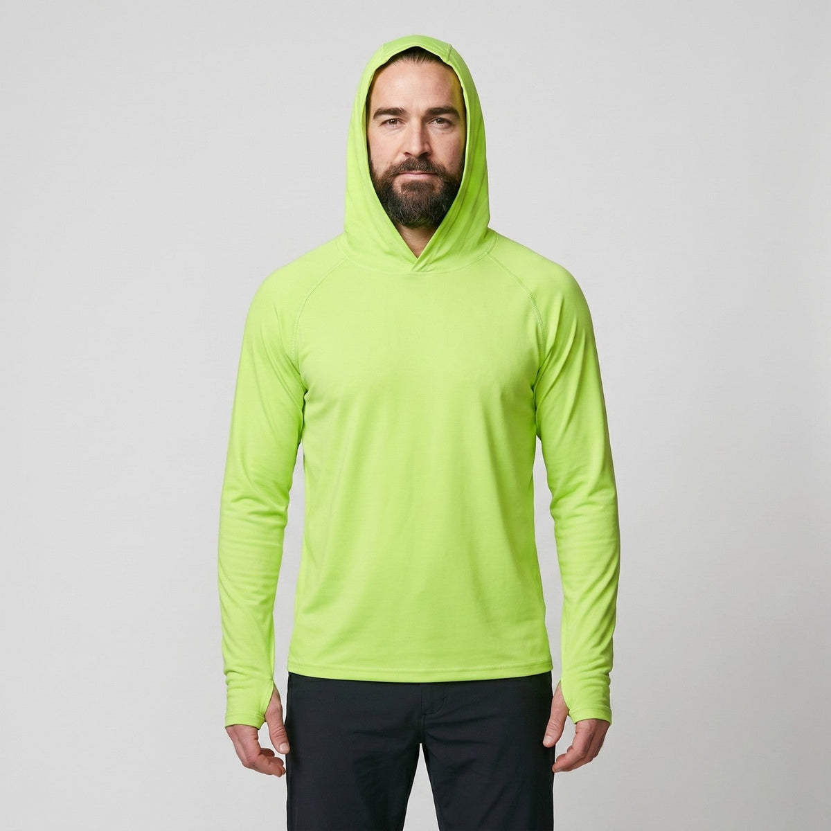 Felpa con cappuccio solare UPF 50+ da uomo – Top UV leggero ad asciugatura rapida per trekking e pesca con passanti per 