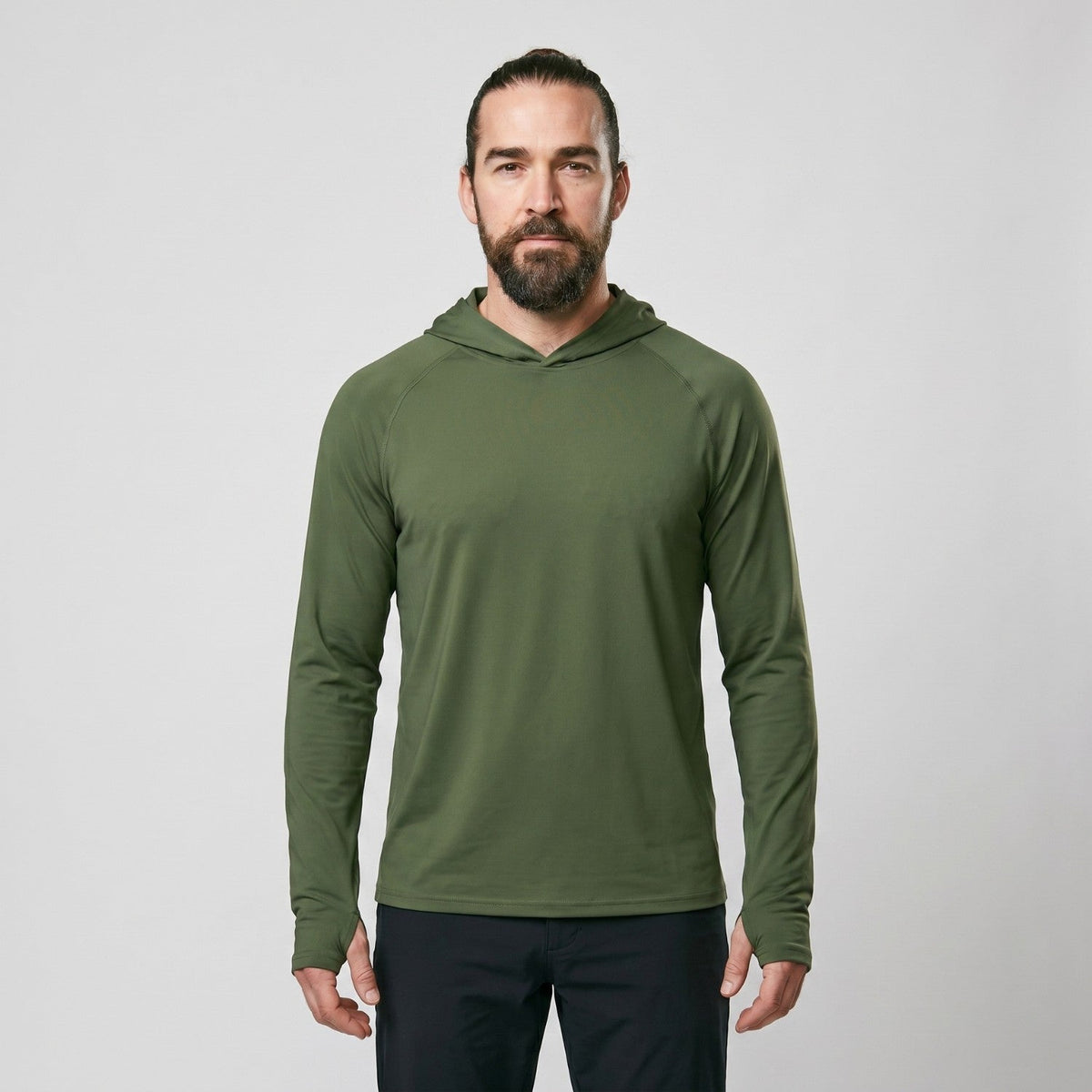 Felpa con cappuccio solare UPF 50+ da uomo – Top UV leggero ad asciugatura rapida per trekking e pesca con passanti per 
