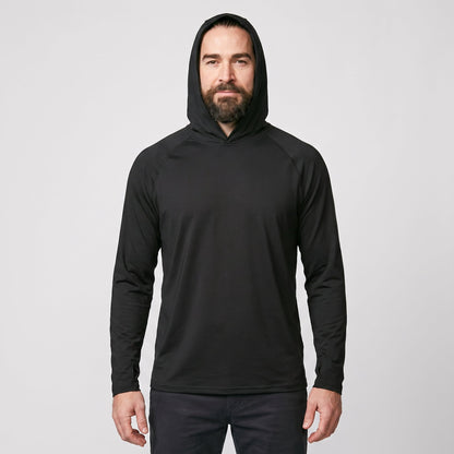Felpa con cappuccio solare UPF 50+ da uomo – Top UV leggero ad asciugatura rapida per trekking e pesca con passanti per 