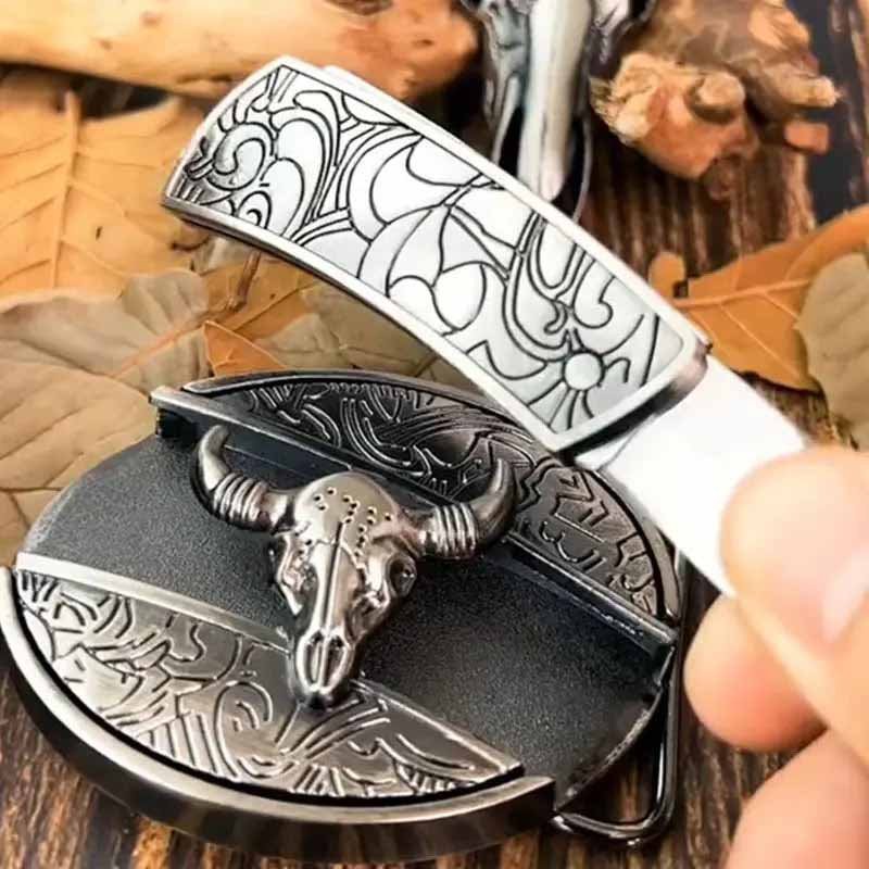 Fibbia da cintura ovale in metallo stile cowboy