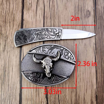 Fibbia da cintura ovale in metallo stile cowboy