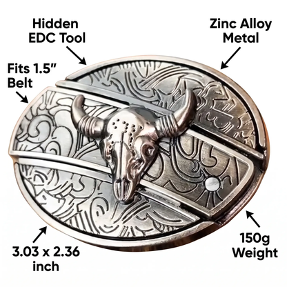 Fibbia da cintura ovale in metallo stile cowboy
