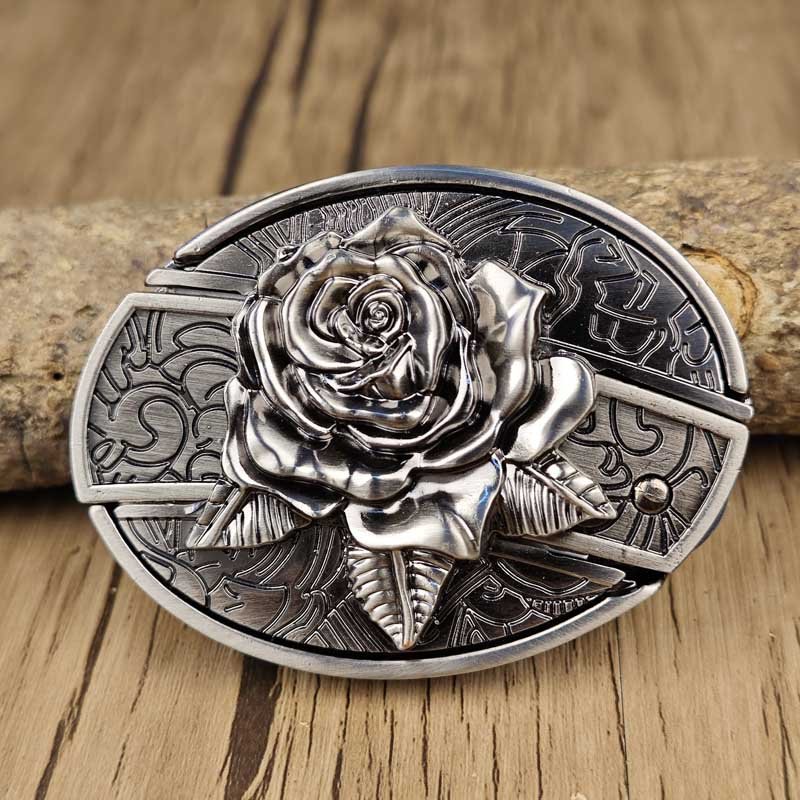Fibbia da cintura ovale in metallo stile cowboy