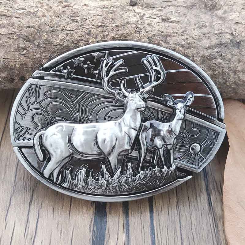 Fibbia da cintura ovale in metallo stile cowboy