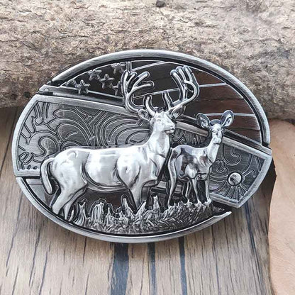 Fibbia da cintura ovale in metallo stile cowboy