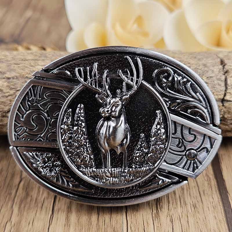Fibbia da cintura ovale in metallo stile cowboy
