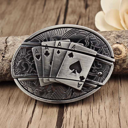 Fibbia da cintura ovale in metallo stile cowboy