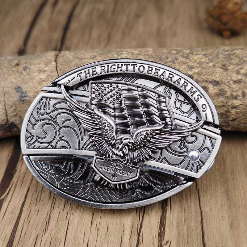 Fibbia da cintura ovale in metallo stile cowboy