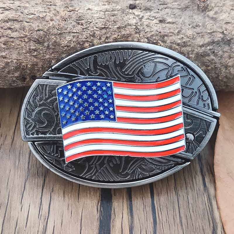 Fibbia da cintura ovale in metallo stile cowboy
