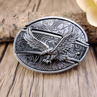 Fibbia da cintura ovale in metallo stile cowboy