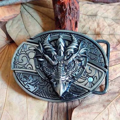 Fibbia da cintura ovale in metallo stile cowboy