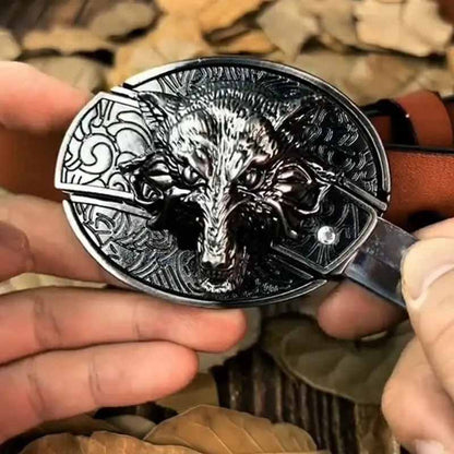 Fibbia da cintura ovale in metallo stile cowboy