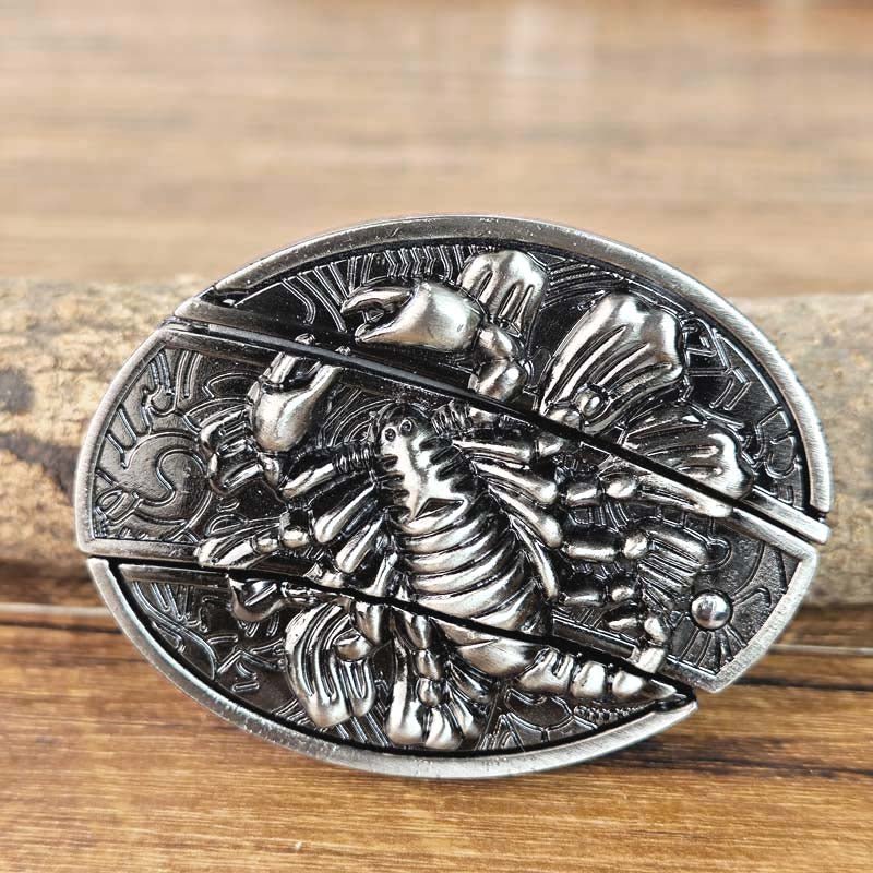 Fibbia da cintura ovale in metallo stile cowboy