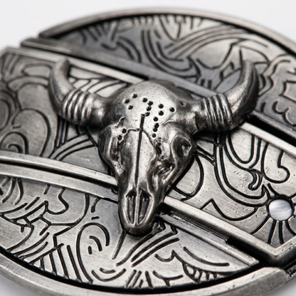 Fibbia da cintura ovale in metallo stile cowboy
