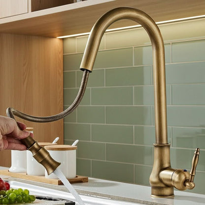FLEXTAP – Miscelatore da Cucina Estraibile Stile Antico con Arco Alto