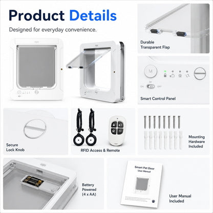 Gattaiola smart RFID a 4 vie per animali fino a 11,3 kg