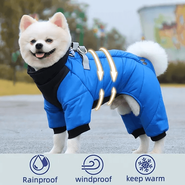 Giacca impermeabile per cani per l'inverno | Vestibilità regolabile con fodera isolante | Guscio antivento per razze pic
