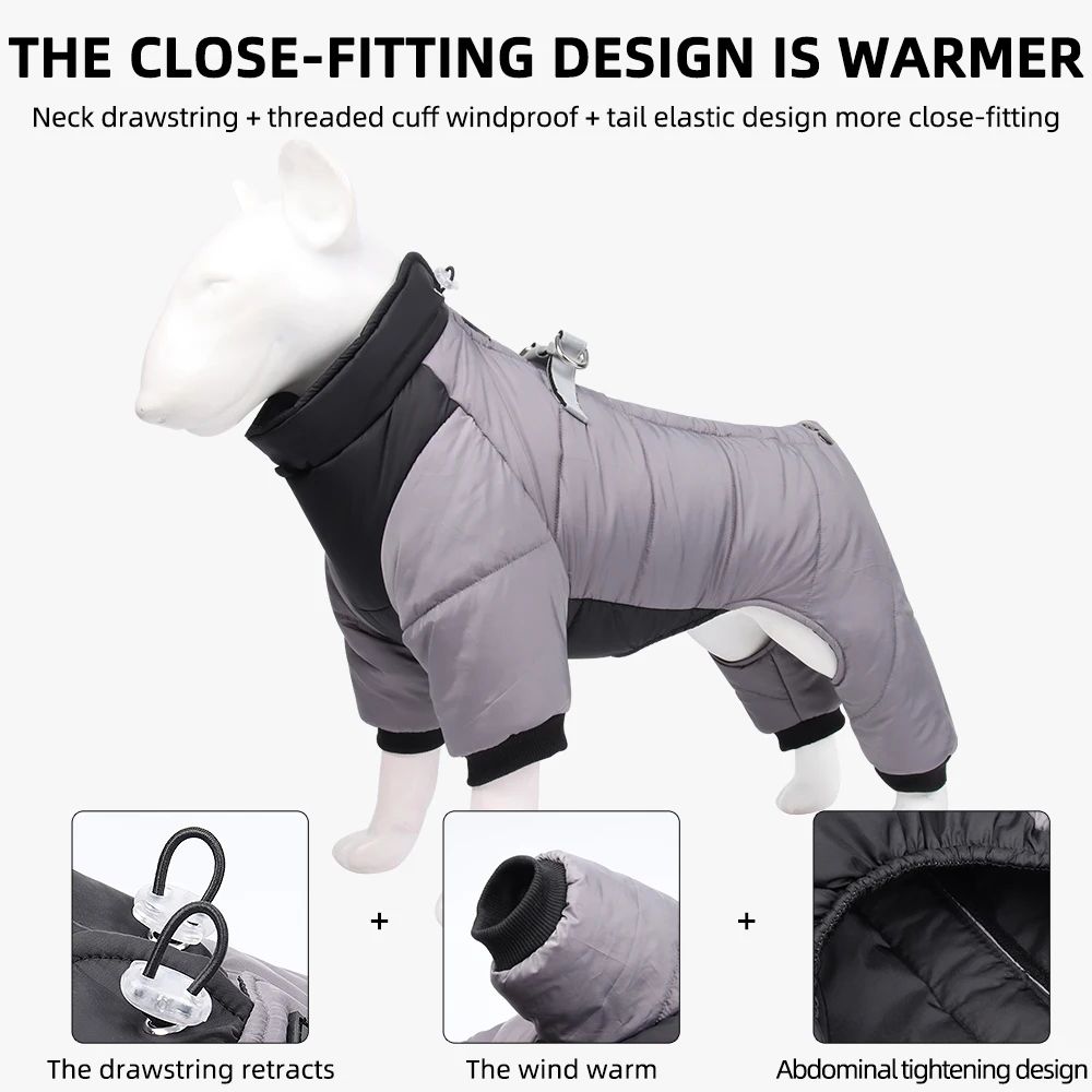 Giacca impermeabile per cani per l'inverno | Vestibilità regolabile con fodera isolante | Guscio antivento per razze pic