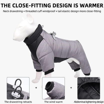 Giacca impermeabile per cani per l'inverno | Vestibilità regolabile con fodera isolante | Guscio antivento per razze pic