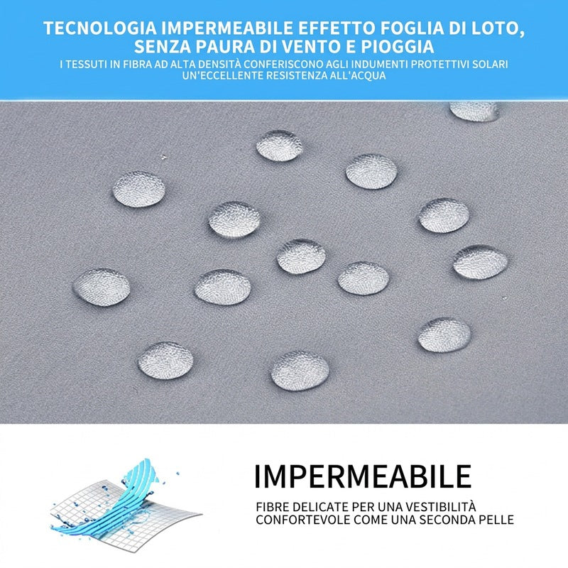 Giacca Ultraleggera Protezione UV con Collo Alto e Tasche Laterali