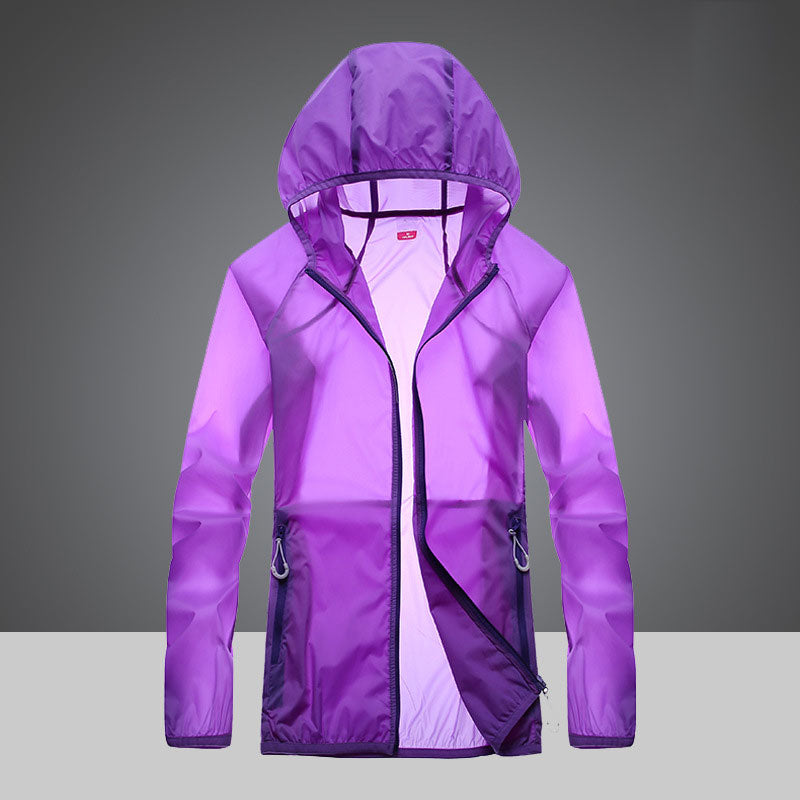 Giacca Ultraleggera Protezione UV con Collo Alto e Tasche Laterali