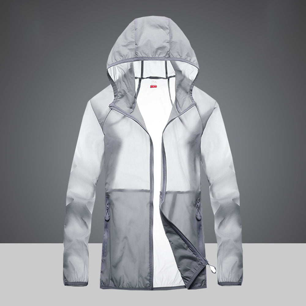 Giacca Ultraleggera Protezione UV con Collo Alto e Tasche Laterali