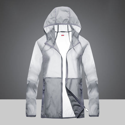 Giacca Ultraleggera Protezione UV con Collo Alto e Tasche Laterali