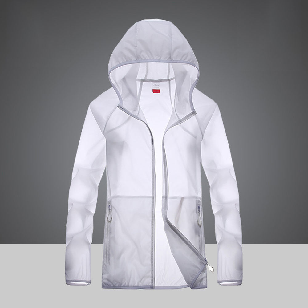 Giacca Ultraleggera Protezione UV con Collo Alto e Tasche Laterali