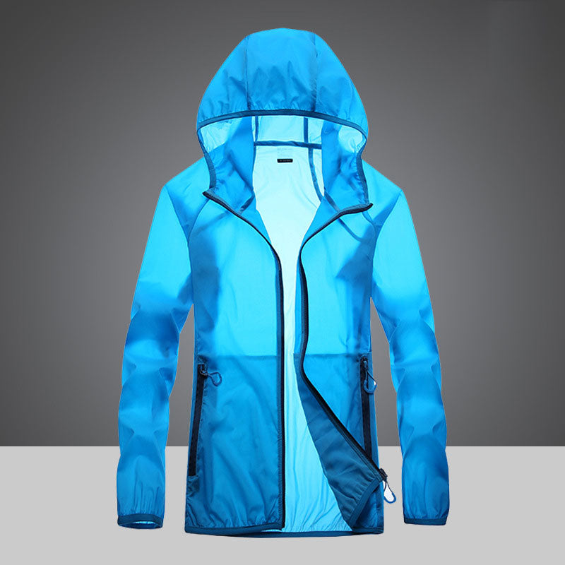 Giacca Ultraleggera Protezione UV con Collo Alto e Tasche Laterali